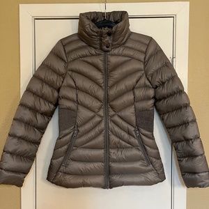 NWOT Silvery Gray Real Duck Down Puffer Coat